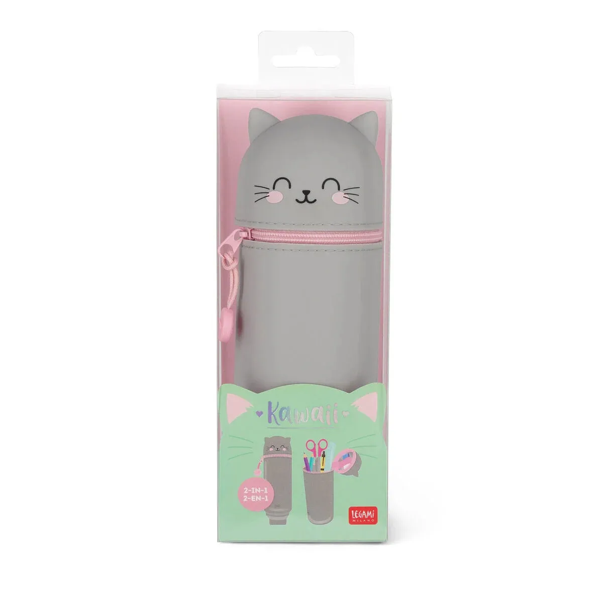 Legami Kawaii 2-In-1 Soft Silicone Pencil Case Kitty