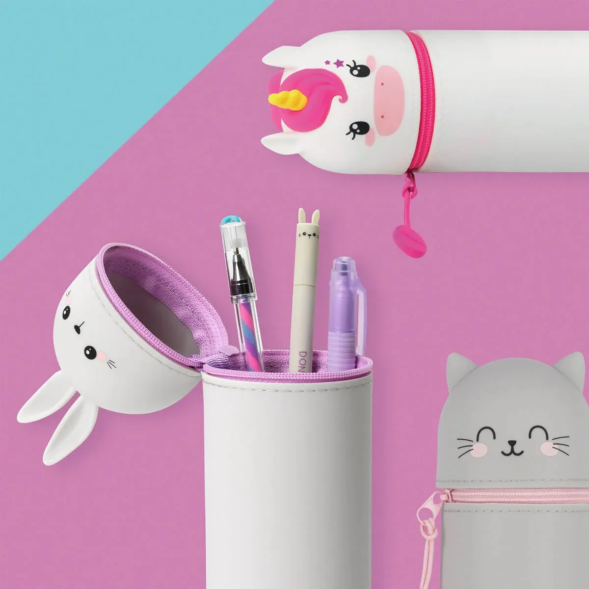 Legami Kawaii 2-In-1 Soft Silicone Pencil Case Kitty