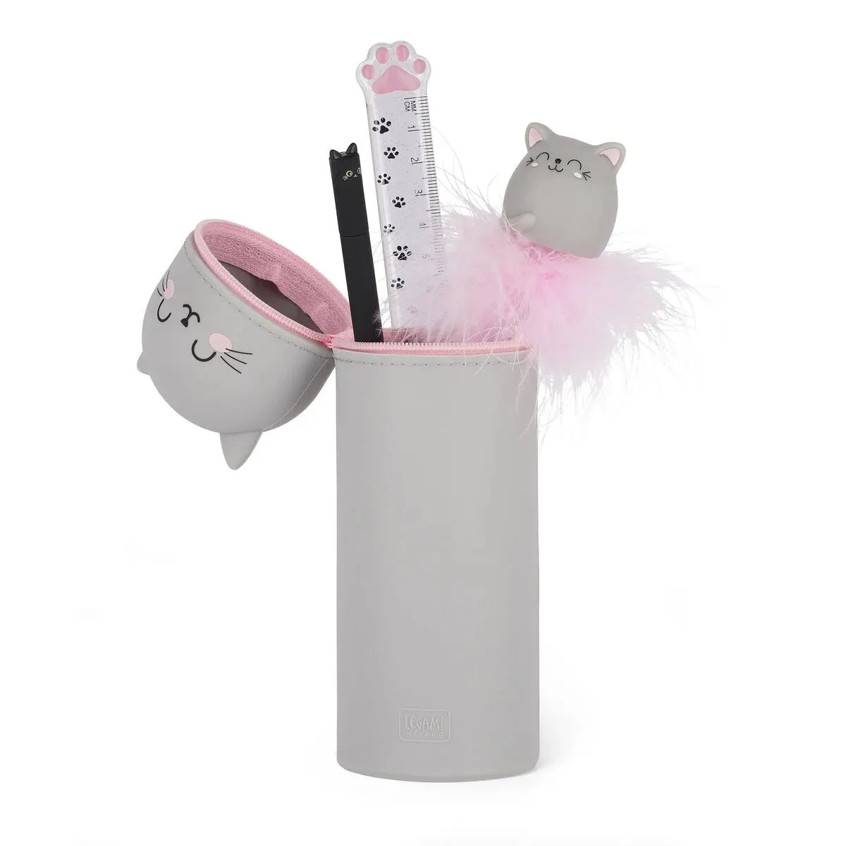 Legami Kawaii 2-In-1 Soft Silicone Pencil Case Kitty